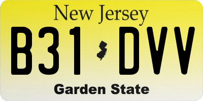 NJ license plate B31DVV