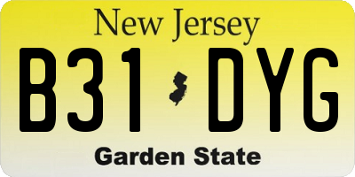 NJ license plate B31DYG