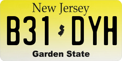NJ license plate B31DYH