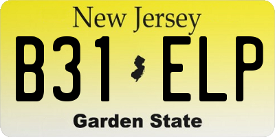 NJ license plate B31ELP