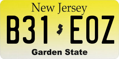 NJ license plate B31EOZ