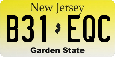 NJ license plate B31EQC