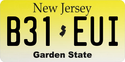 NJ license plate B31EUI