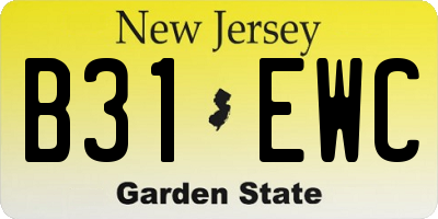 NJ license plate B31EWC