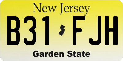 NJ license plate B31FJH
