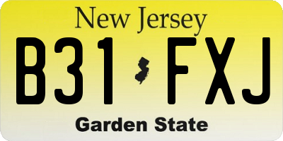 NJ license plate B31FXJ