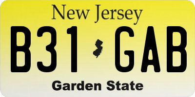 NJ license plate B31GAB