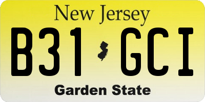 NJ license plate B31GCI