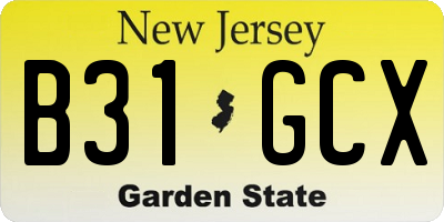 NJ license plate B31GCX