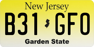 NJ license plate B31GFO