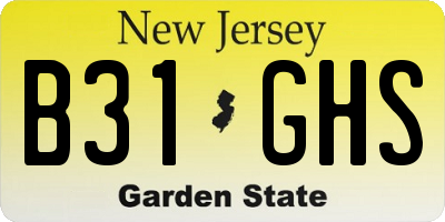 NJ license plate B31GHS