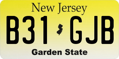 NJ license plate B31GJB