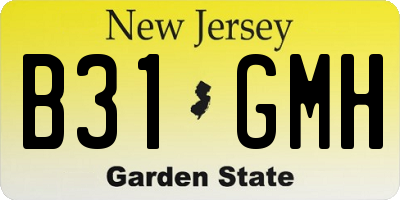 NJ license plate B31GMH