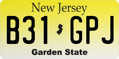 NJ license plate B31GPJ