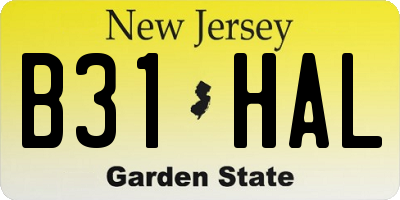 NJ license plate B31HAL