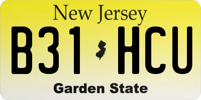 NJ license plate B31HCU