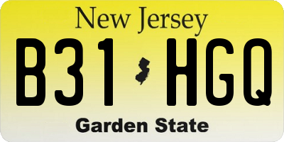 NJ license plate B31HGQ