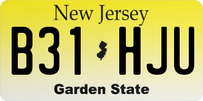 NJ license plate B31HJU