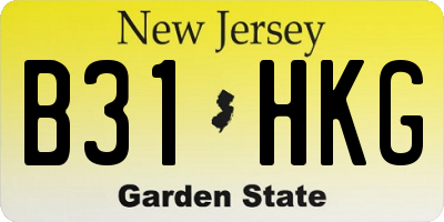 NJ license plate B31HKG