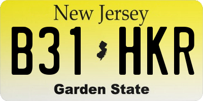 NJ license plate B31HKR