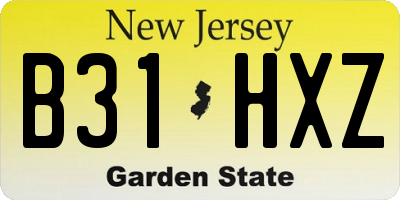 NJ license plate B31HXZ
