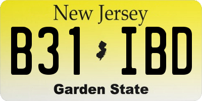 NJ license plate B31IBD