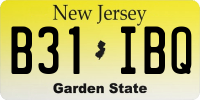 NJ license plate B31IBQ