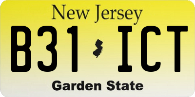 NJ license plate B31ICT