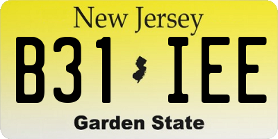 NJ license plate B31IEE