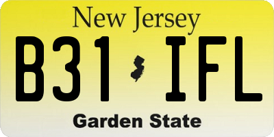 NJ license plate B31IFL