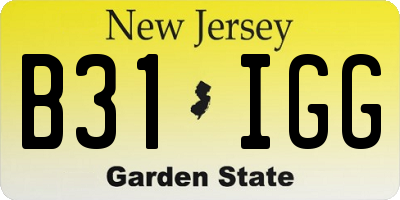 NJ license plate B31IGG