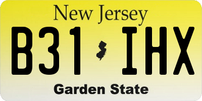 NJ license plate B31IHX