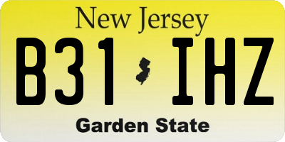 NJ license plate B31IHZ