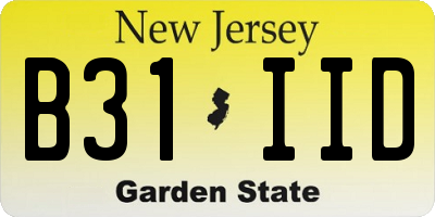 NJ license plate B31IID