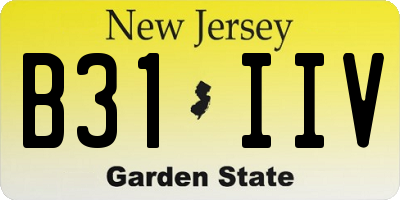 NJ license plate B31IIV