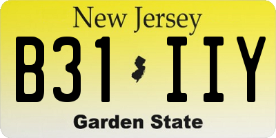 NJ license plate B31IIY