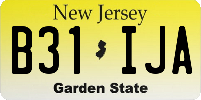 NJ license plate B31IJA