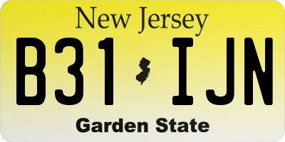 NJ license plate B31IJN