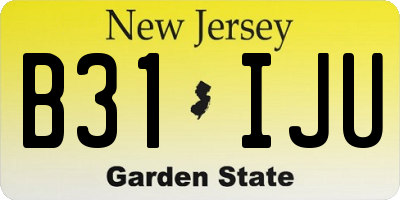 NJ license plate B31IJU
