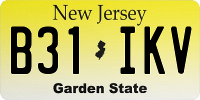 NJ license plate B31IKV