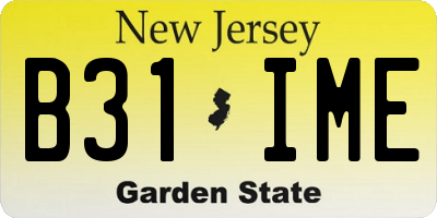 NJ license plate B31IME