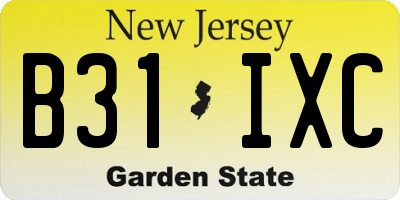 NJ license plate B31IXC