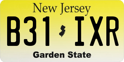NJ license plate B31IXR