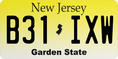 NJ license plate B31IXW