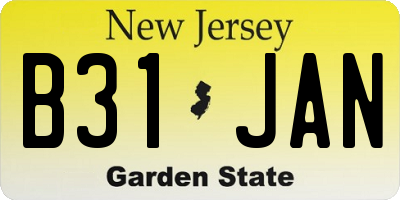 NJ license plate B31JAN