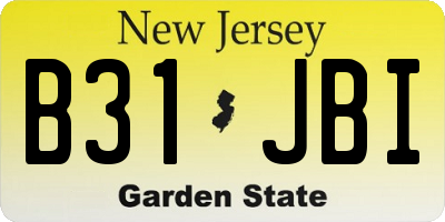 NJ license plate B31JBI