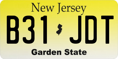 NJ license plate B31JDT