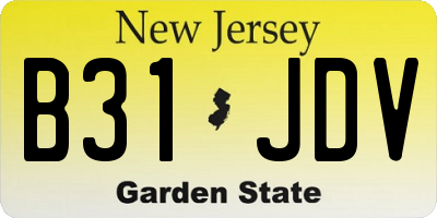 NJ license plate B31JDV