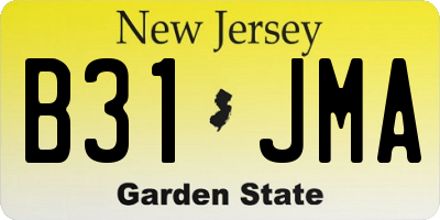 NJ license plate B31JMA