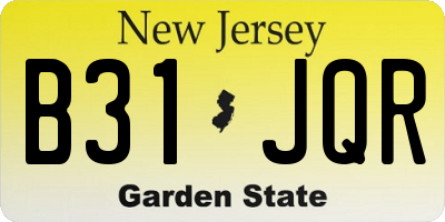 NJ license plate B31JQR